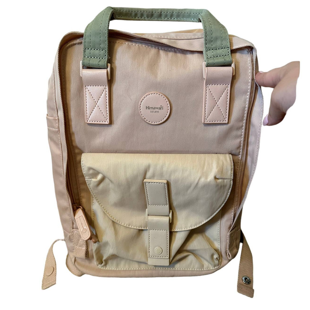 Himawari Vintage Backpack Light Pink with Laptop Sleeve